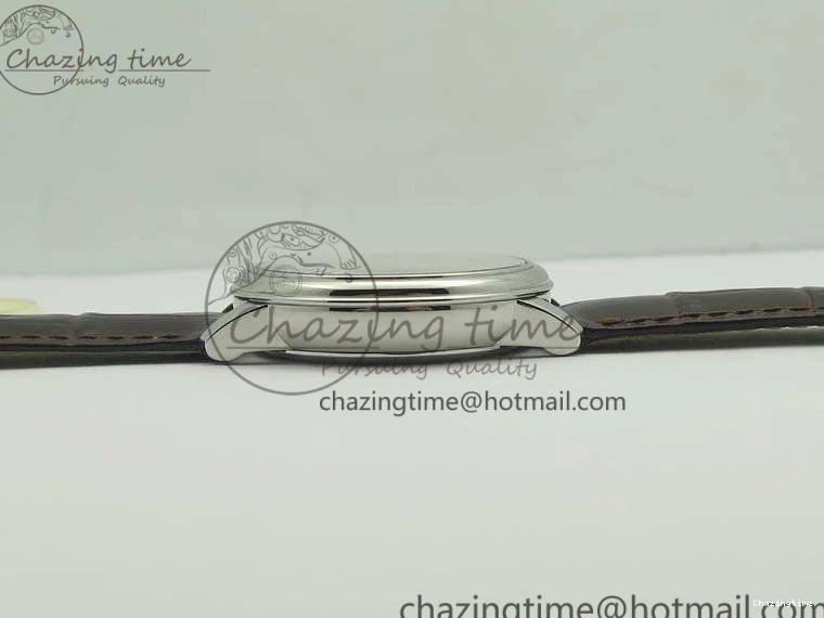 0119 FashionForward De Ville Prestige Real Power Reserve SS TW 1:1 Best Edition White Dial SS Markers On Leather Strap A 8095